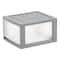 IRIS® Medium Gray Stackable Storage Bin with Clear Drawer